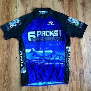 VOLER Cycling Jersey Bike Shirt 3/4 Zip Pockets Small Blue Men’s UNISEX